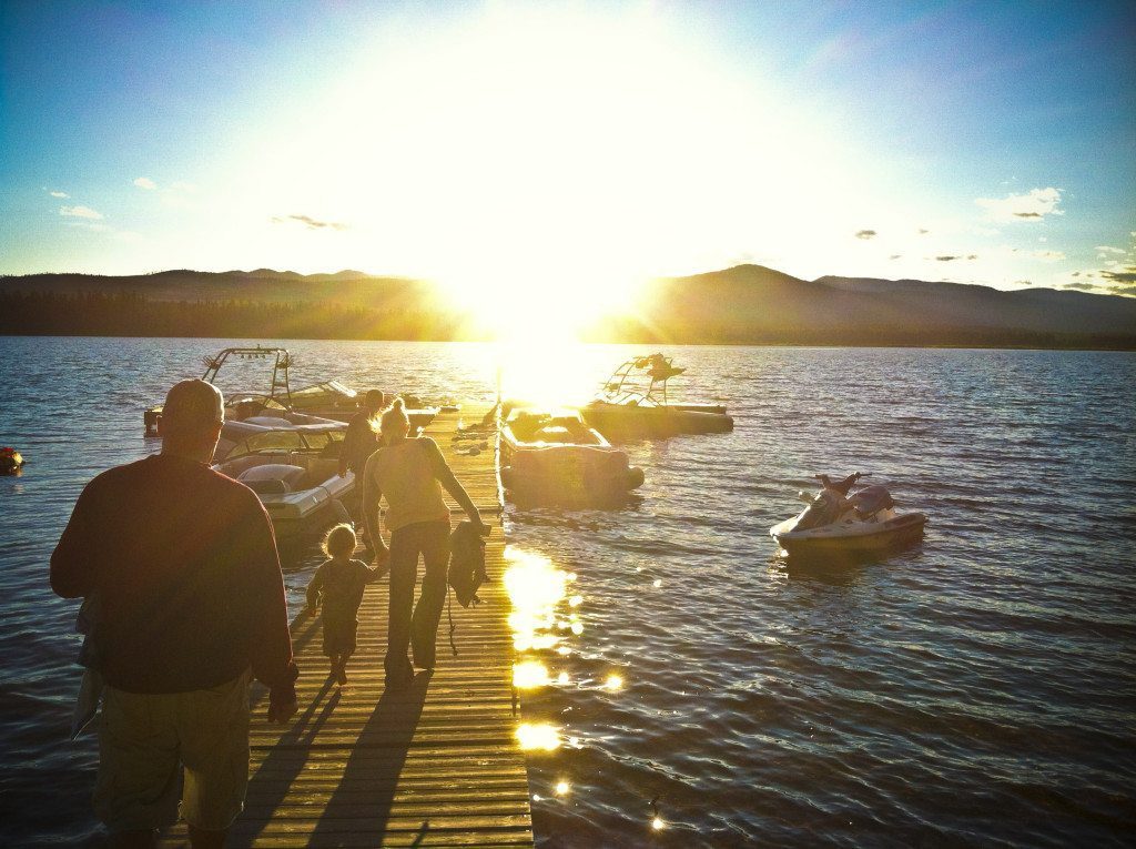 kale and I walking docks