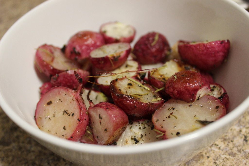 roasted radishes with spices