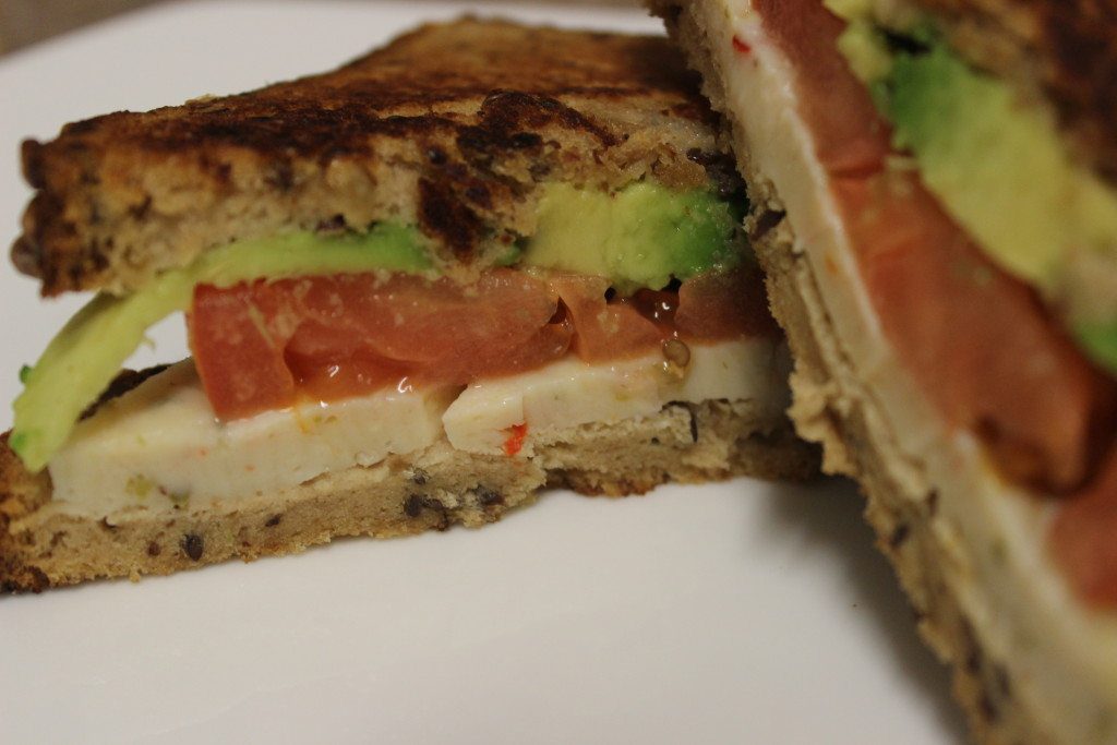 grilled cheese with avocado & tomato