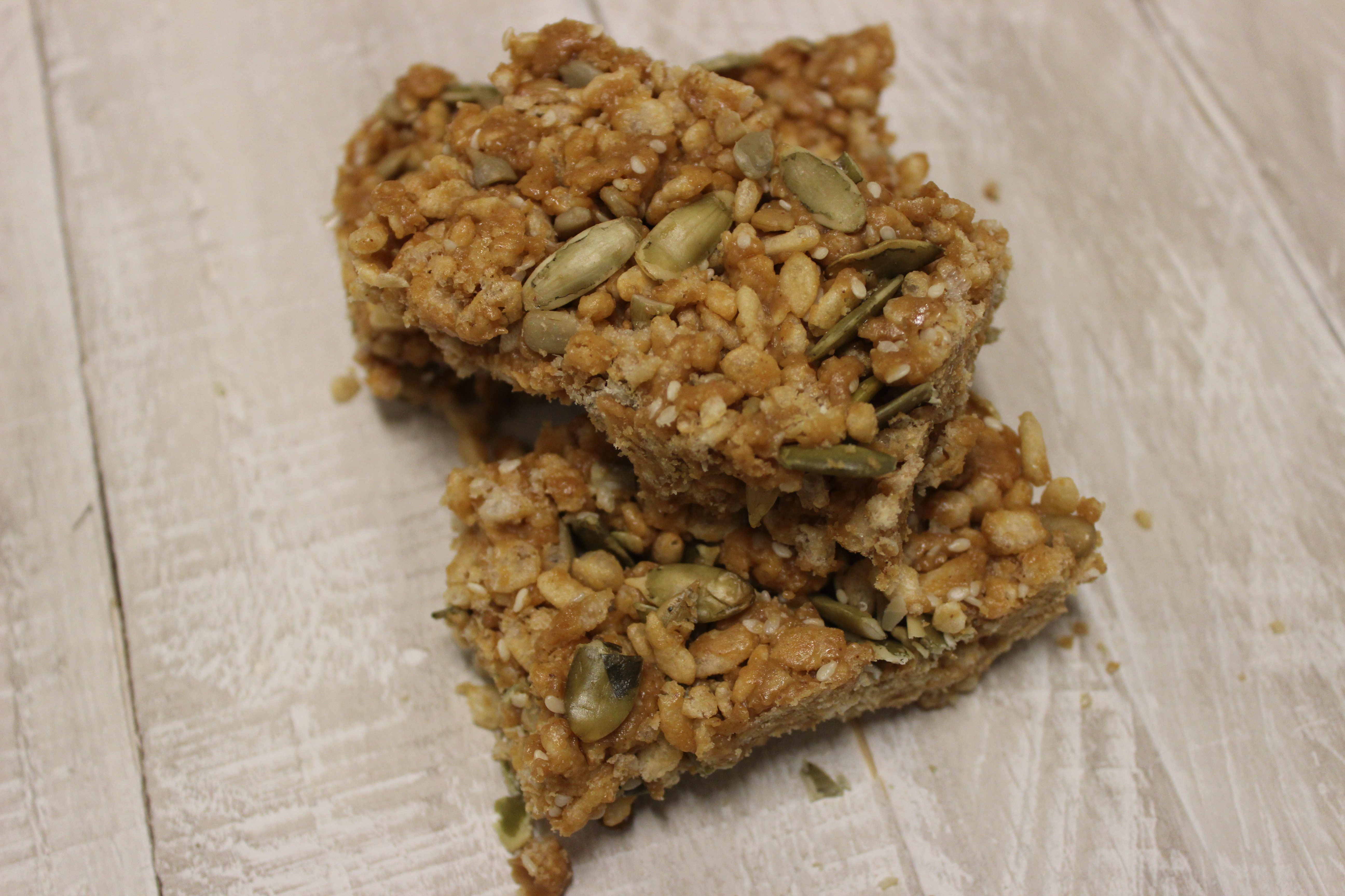 cereal & seed bars with peanut butter