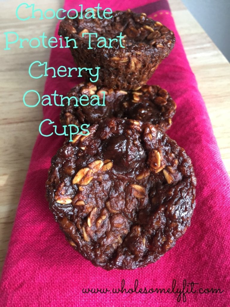 chocolate-protein-tart-cherry-oatmeal-cups