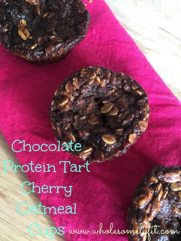 chocolate-protein-tart-cherry-oatmeal-cups-sugar-free-gluten-free-flourless-vegan