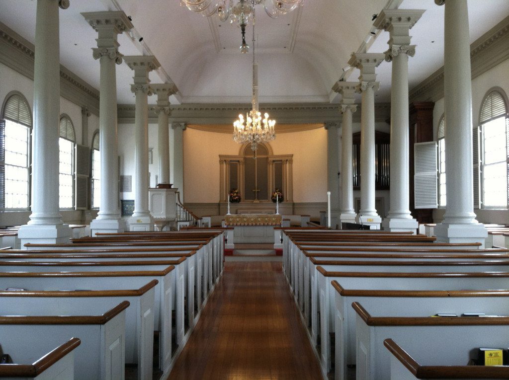 inside of oldest church in cambridge