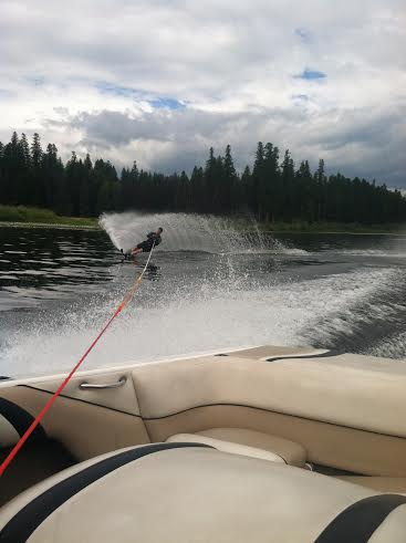 cuttin on ski course logan