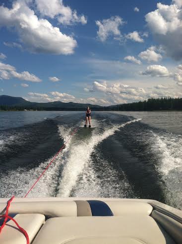 water skiing mom