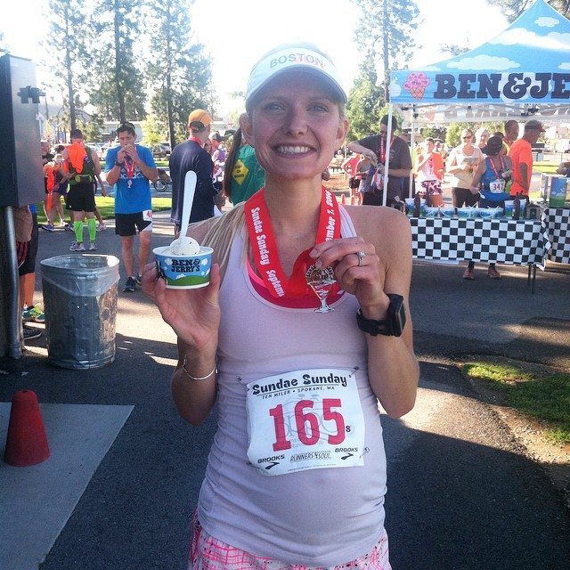 post race selfie with ice cream