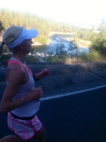 running with spokane river