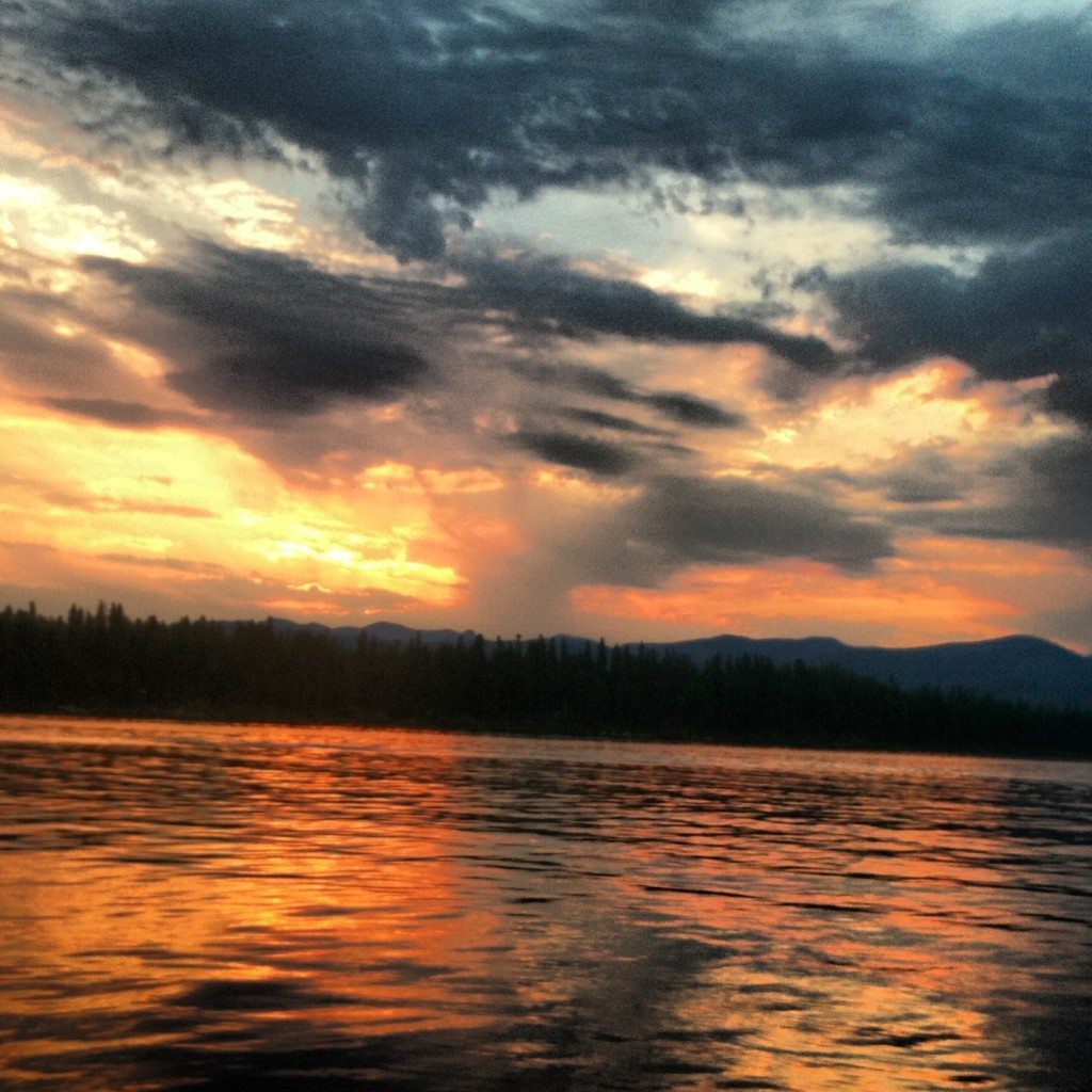 sunset at seeley lake