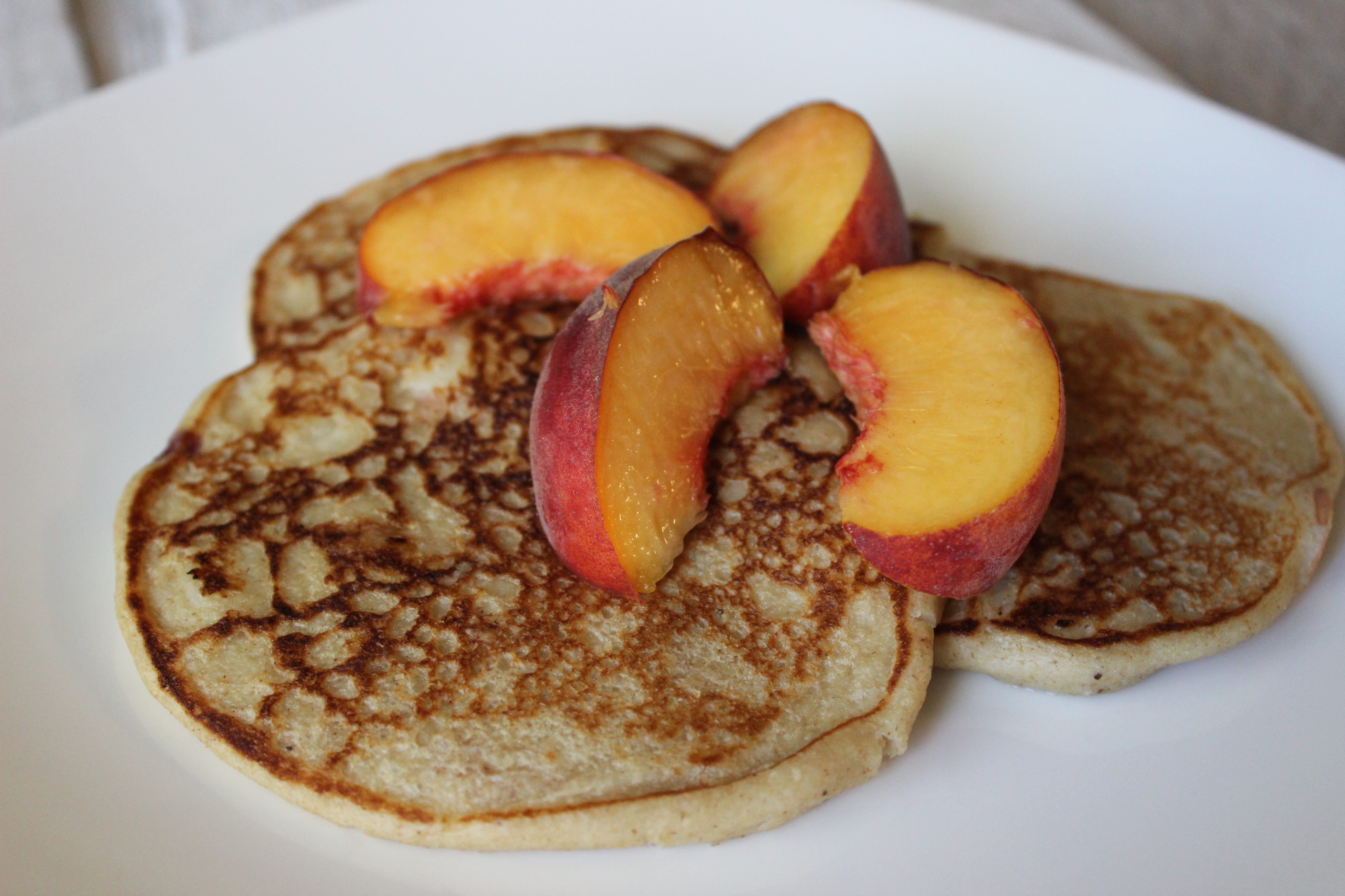 GF pancakes peach