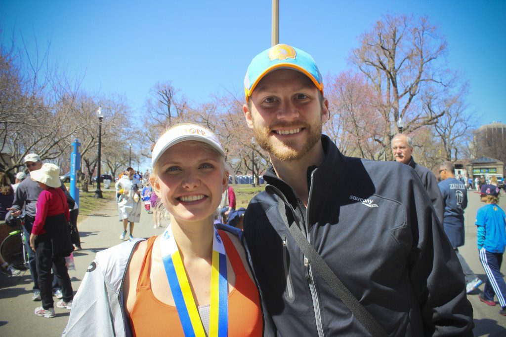4-21-14 Marathon Morning Finish Bry and I 1