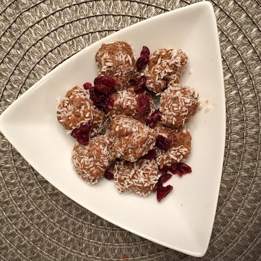 cranberry bliss bites with coconut