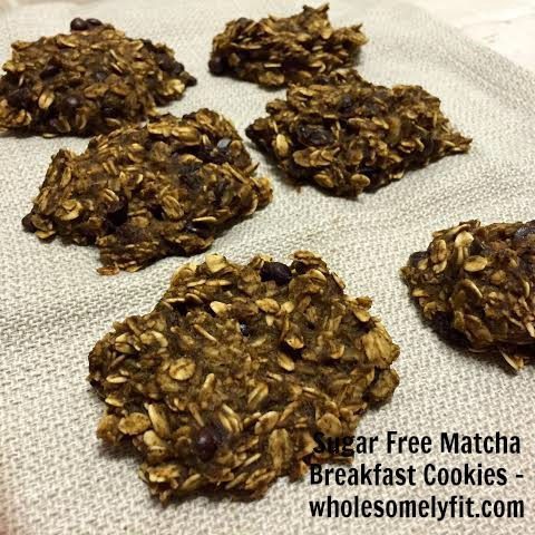 sugar free matcha breakfast cookies -wholesomely fit