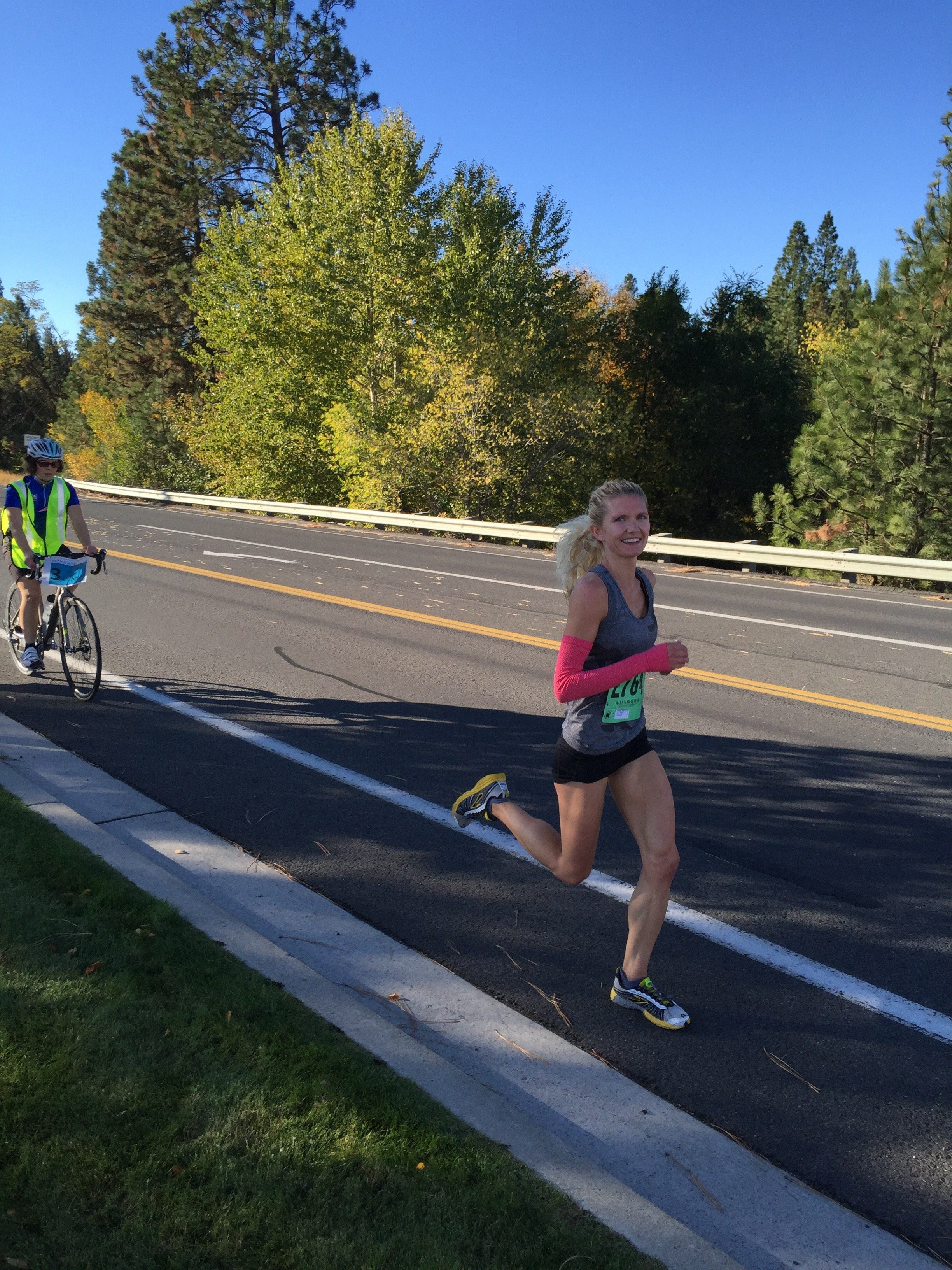 Bry running by church mile 4