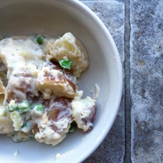Creamed Sweet Peas with Baby Reds, a summer favorite