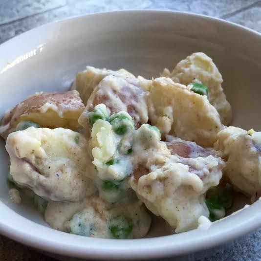 Creamed Sweet Peas with Baby Reds, traditional recipe