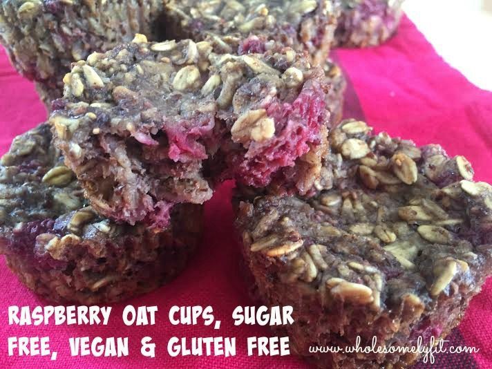 Raspberry Oat Cups, sugar free, GF & vegan