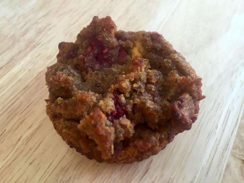 Peach Raspberry Muffins, gf vegan