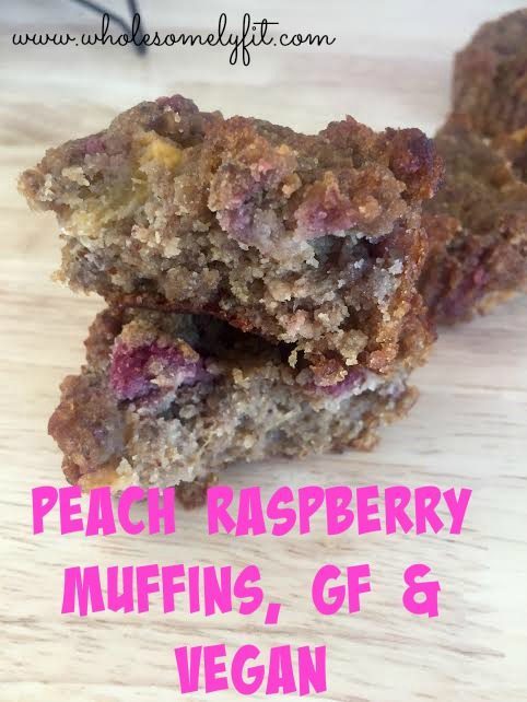 Peach Raspberry Muffins, vegan